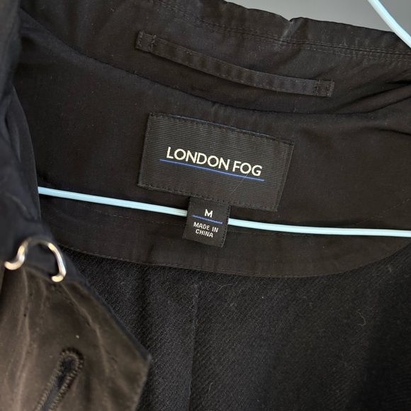 London Fog Black Trench Coat with Lining - Picture 6 of 6